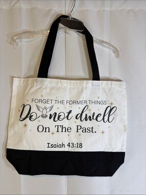 Inspirational Canvas Tote Bag - White and Black